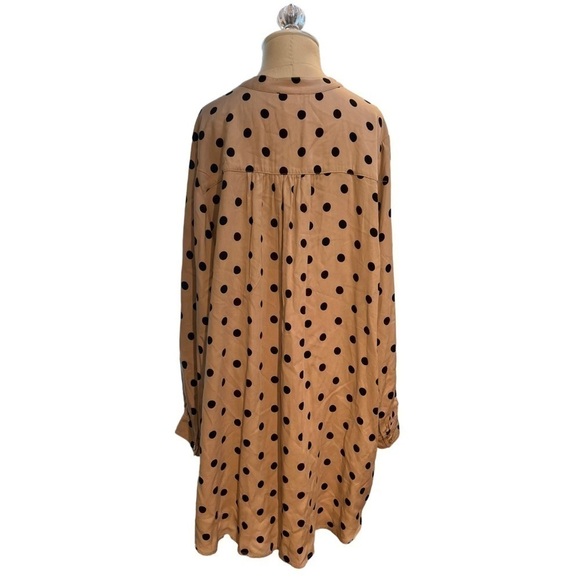 H&m Short Balloon-Sleeved Tunic Dress Beige And Black Dotted Size Medium NWT - Picture 5 of 12